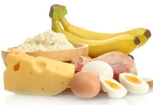 potraviny s obsahom bielkovín